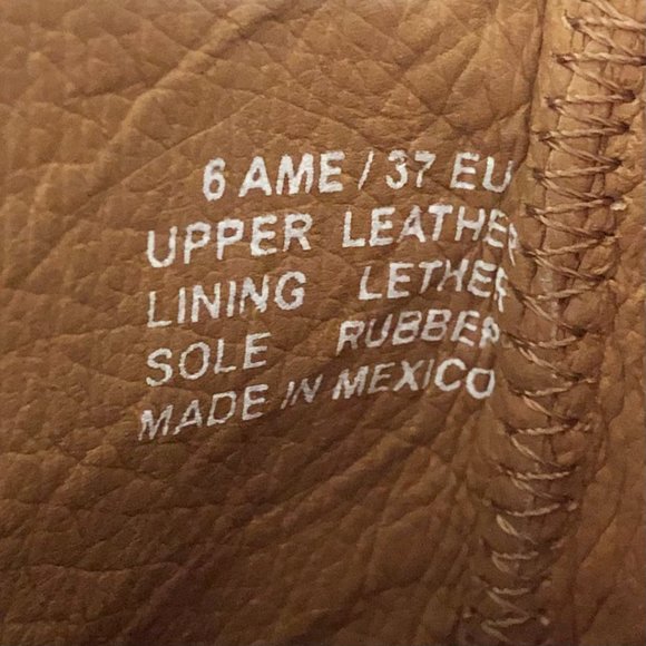 Musse & Cloud "Athya" 100% Leather Mustard Orange Western Ankle Boots - Size 6 - Picture 8 of 14